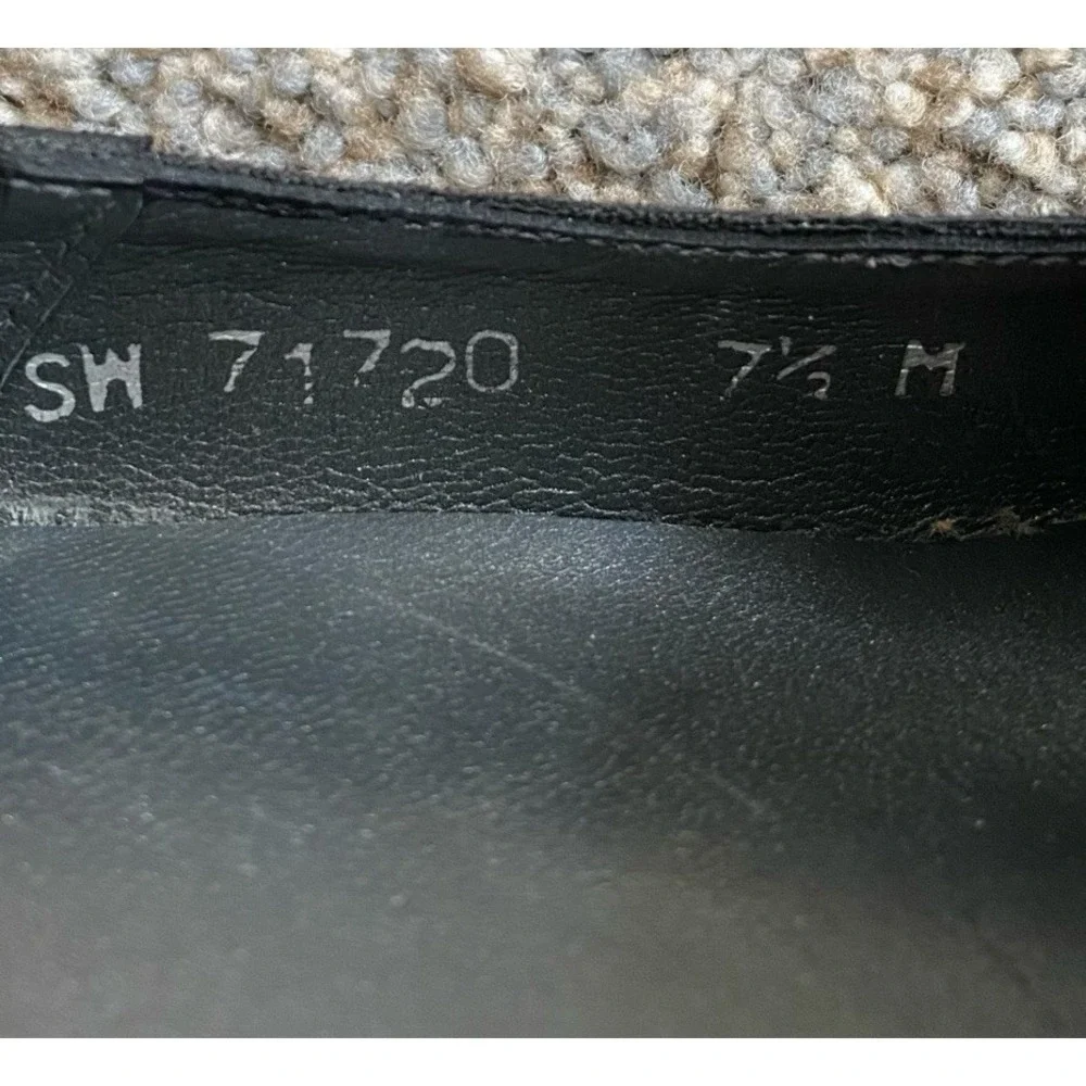 Stuart Weitzman Studzie Patent Dress Pumps 7.5M Black Suede Leather Glam Chic